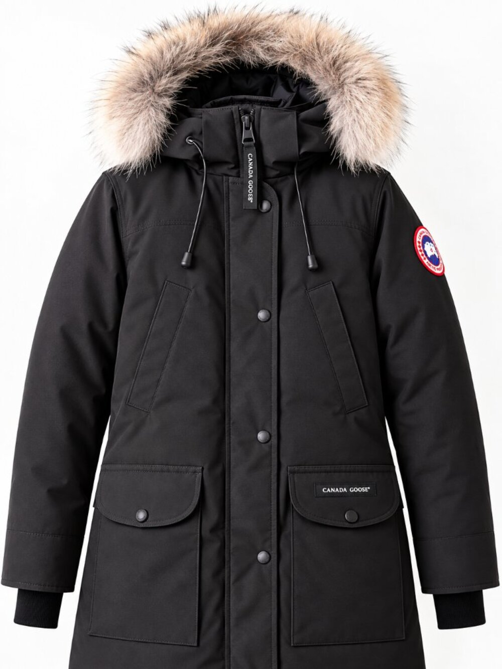 Canada Goose Women’s Black Down Parka 6660L Size Small S/P Fur Hood